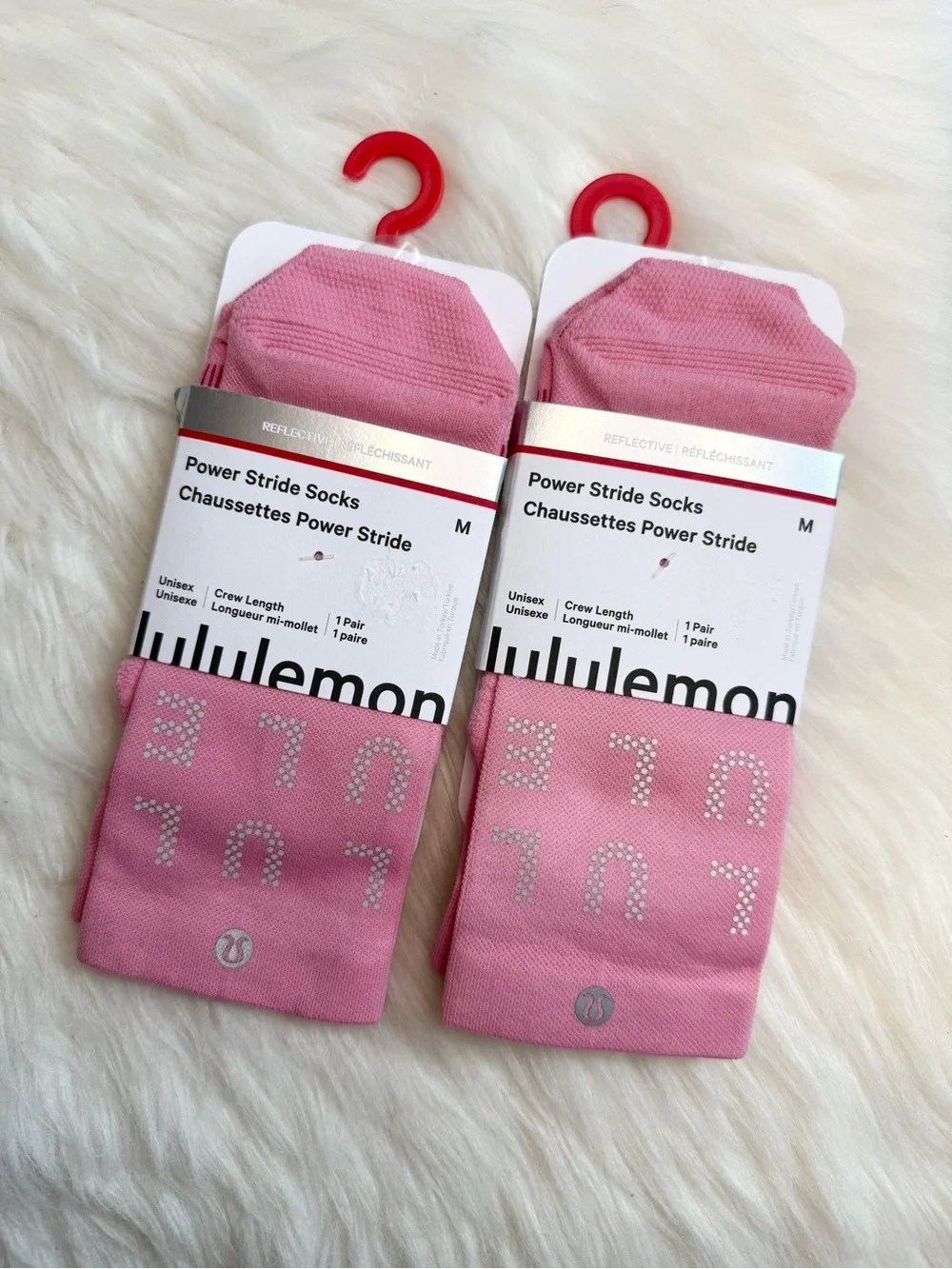 NWT Lululemon Power Stride Socks Lot 2 Pairs Size M CCLD Crew Length